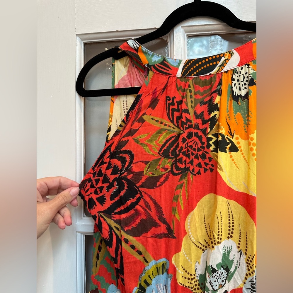 Aldomartins Burge Maxi Dress Vibrant Tropical Resort Coastal  Floral Size 6 S - Picture 8 of 15